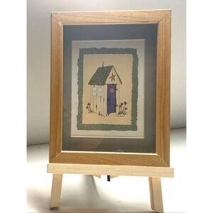 Carol Robinson Outhouse Series II Framed Print Cottage Folk Art Purple Door Hous
